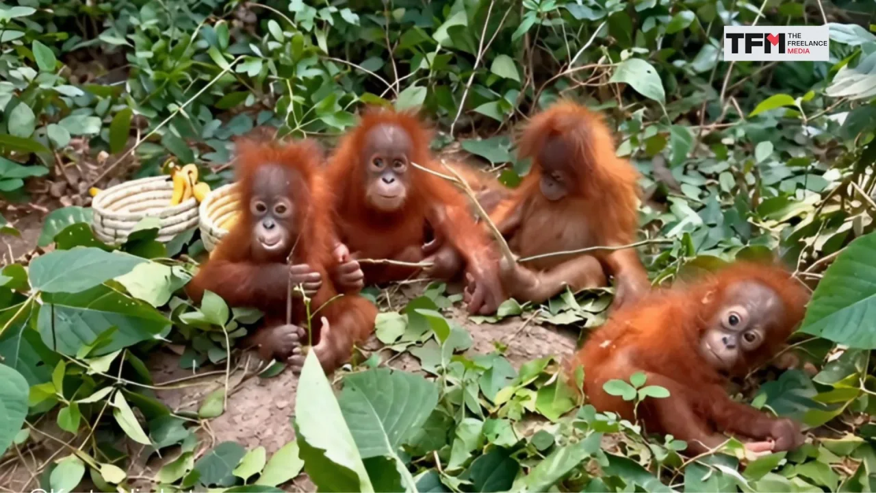 Screengrab Of video shows Orangutans in Odisha